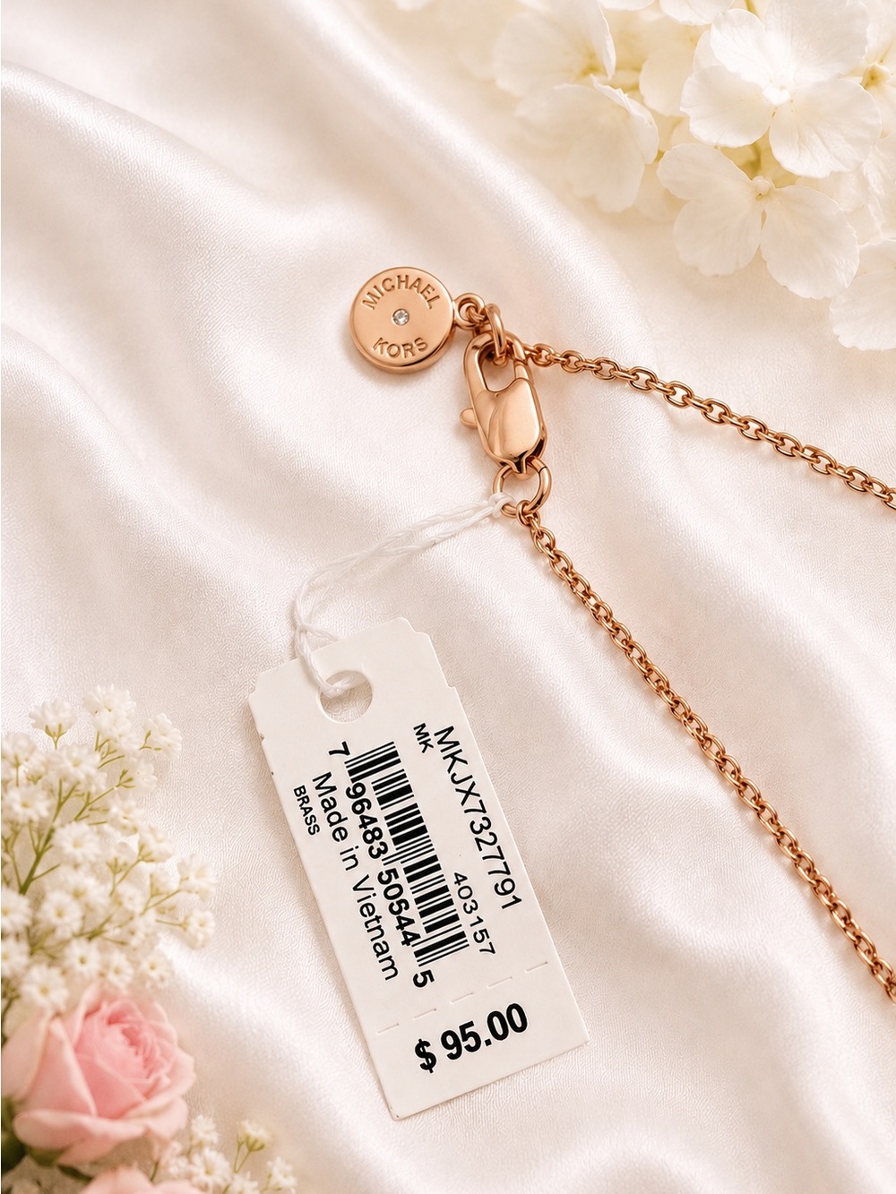 Michael Kors Pavé and Logo Charm Necklace - Picture 6 of 7